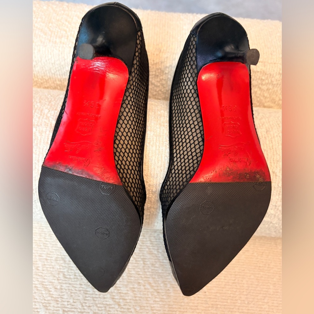 Christian Louboutin Black Mesh Heels - Picture 8 of 13